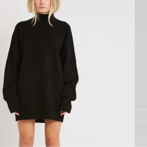 Designers Remix Charlotte Eskildsen Ribbed Sweater Tunic Dress – Black, XS, NWOT